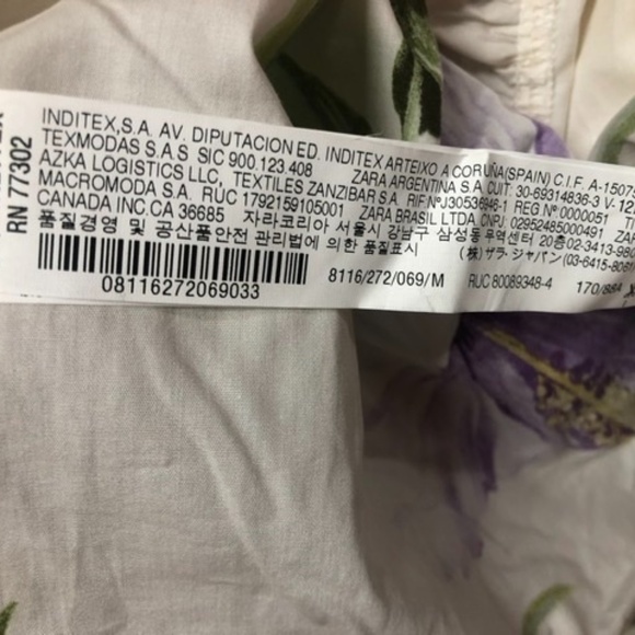 💚💜💛  ZARA Very Cute Floral Cotton Dress, M, NWT - Picture 6 of 10